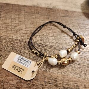 Gold and Brown Bracelet